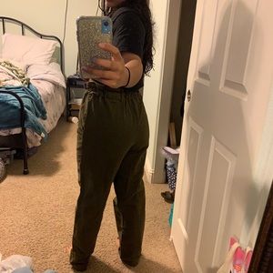 Green Cargo Straight Leg Pants Cinch Waist Size S